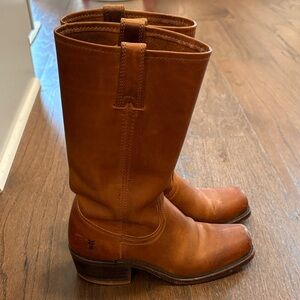 Frye Brown Leather Mid-Calf Boots 6.5